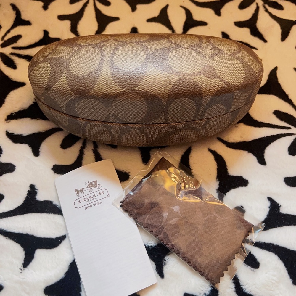 Brand new Coach sunglasses case with logo print